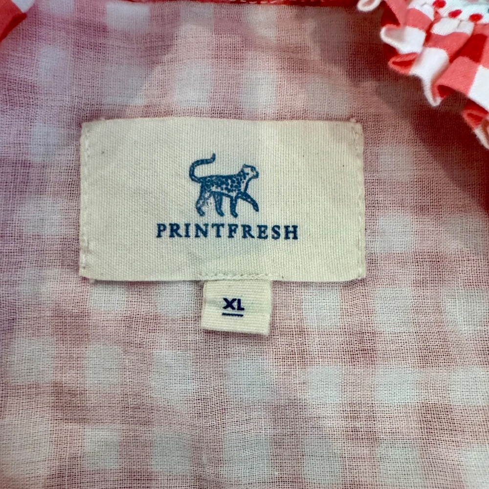 New Printfresh Rosalita Tiered Puff Sleeve Dress Garden Gingham Women's XL Q - Picture 8 of 11
